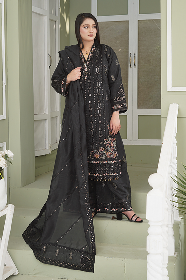 Midnight Bloom 3-Piece Pret