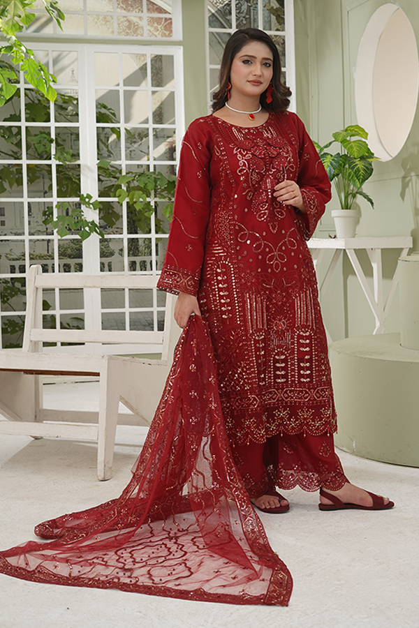 Crimson Charm 3-Piece Pret